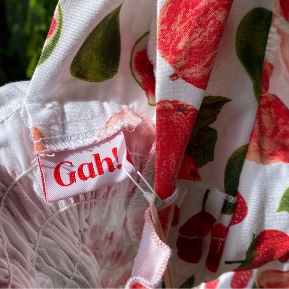 *SOLD* RARE NWT “Lisa Says Gah” Toni Fruit Print Smocked Bust Dress - Picture 15 of 16